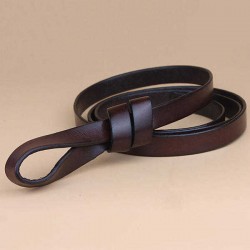 Women Bow-knot First Layer Of Cowhide Belt Casual All-Match Knotted Dress Decorative Waistband