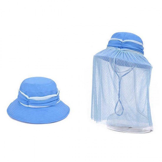 Women Breathable Face Neck Protection Beach Hat Outdoor Foldable Sunshade Bucket Cap