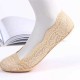 Women Breathable Lace Antiskid Silicone Invisible Boat Socks Low Cut Shallow Socks