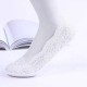 Women Breathable Lace Antiskid Silicone Invisible Boat Socks Low Cut Shallow Socks