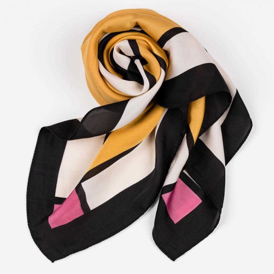 Women Business Silk Scarves Graphic Print Neckerchief Female Satin Hair Scarf Wrap Headscarf Ties