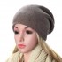 Women Cashmere Knitted Beanie Hat Rhinestones Solid Winter Warm Caps