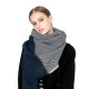 Women Cashmere Warm Striped Patchwork Scarf Winter Outdoor Windproof Scarves