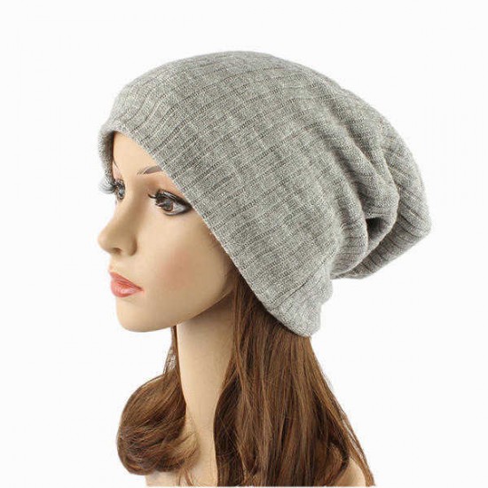 Women Casual Autumn Warm Knitting Hat Outdoor Solid Skullies Beanies Cap