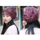 Women Casual Lace Breathable Rhinestone Beanie Cap Vintage Earmuffs Flexible Turban Hat