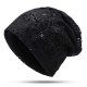 Women Casual Lace Cotton Double Layers Chemical Turban Outdoor Hollow Out Beanie Cap