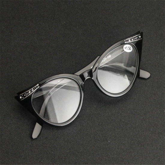 Women Casual Resin Reading Glasses Fashion Leopard Cat Eye Presbyopic Glasses