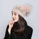 Women Casual Warm Wool Knitted Hat Detachable Pompom Knit Beanie Cap