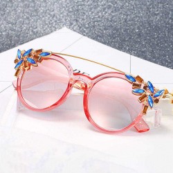 Women Cat Eye Crystal Frame Anti-UV Sun Glassess Vintage Outdooors Eye Wear