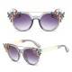 Women Cat Eye Crystal Frame Anti-UV Sun Glassess Vintage Outdooors Eye Wear