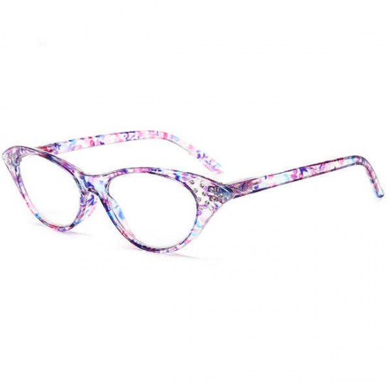 Women Cat Eye Flower Frame Reading Glasses Pressure Reduce Presbyopic Glasses