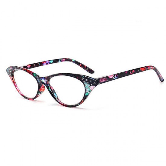 Women Cat Eye Flower Frame Reading Glasses Pressure Reduce Presbyopic Glasses