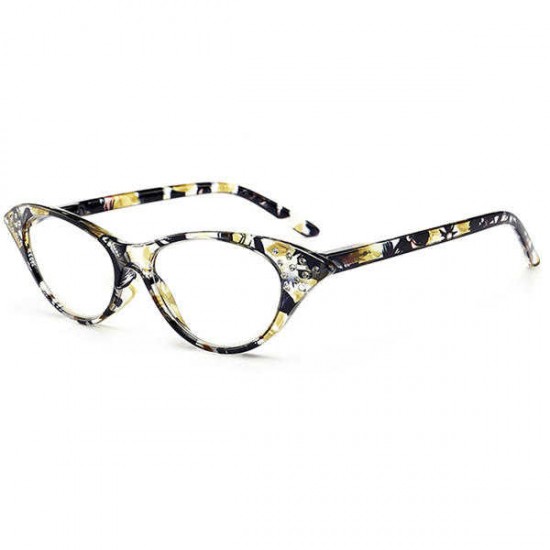 Women Cat Eye Flower Frame Reading Glasses Pressure Reduce Presbyopic Glasses