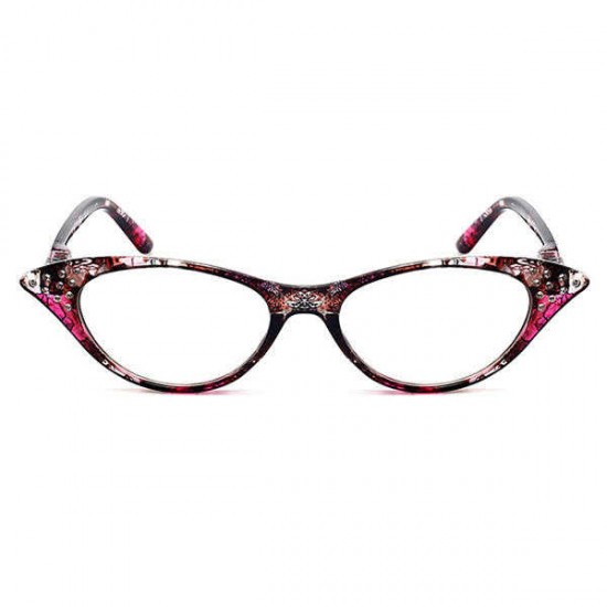 Women Cat Eye Flower Frame Reading Glasses Pressure Reduce Presbyopic Glasses