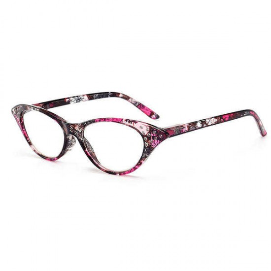 Women Cat Eye Flower Frame Reading Glasses Pressure Reduce Presbyopic Glasses