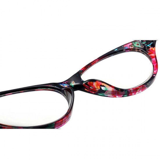 Women Cat Eye Flower Frame Reading Glasses Pressure Reduce Presbyopic Glasses