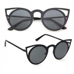 Women Cat Eye Mirror Colorful Lens Sun Glassess Vintage  Eyewear