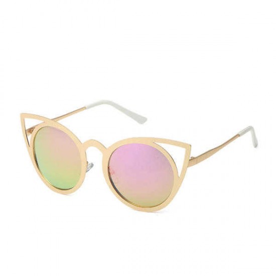 Women Cat Eye Mirror Colorful Lens Sun Glassess Vintage Eyewear Women Cat Eye Mirror Colorful Lens Sun Glassess Vintage Eyewear