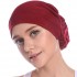 Women Chiffon Flower Breathable Beanie Hats Solid Casual Outdoor Adjustable Bonnet Cap