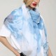 Women Chinese Ink Painting Cotton and linen Scarves Summer Outdoor Causal Long Scarf