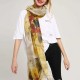 Women Chinese Ink Painting Cotton and linen Scarves Summer Outdoor Causal Long Scarf