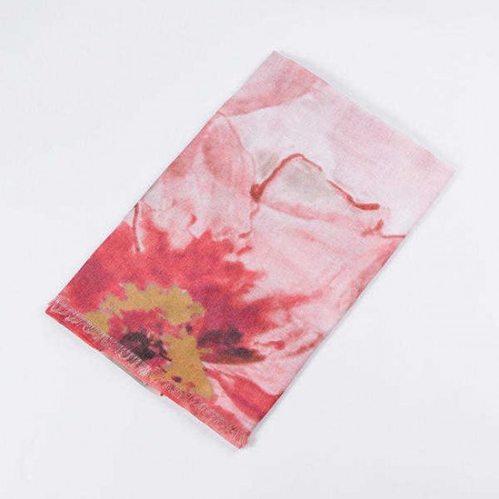 Women Chinese Ink Painting Cotton and linen Scarves Summer Outdoor Causal Long Scarf