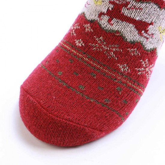 Women Christmas Thicken Warm Middle Tube Socks Casual Elk Christmas Socks