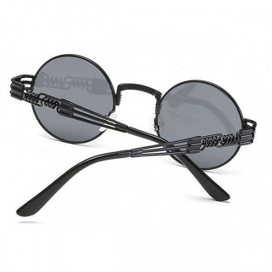 Women Classic Gothic Round Steampunk Sunglasses Travel Casual Metal Frame UV400 Glasses