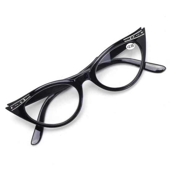 Women Classic Reading Retro Glasses Cat Eye Style Diamond Leopard Diopter Presbyopic Glasses