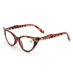 Women Classic Reading Retro Glasses Cat Eye Style Diamond Leopard Diopter Presbyopic Glasses