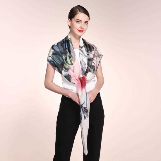 Women Classical Ink Painting Scarves Casual Soft Multi-function Shawl Scarf