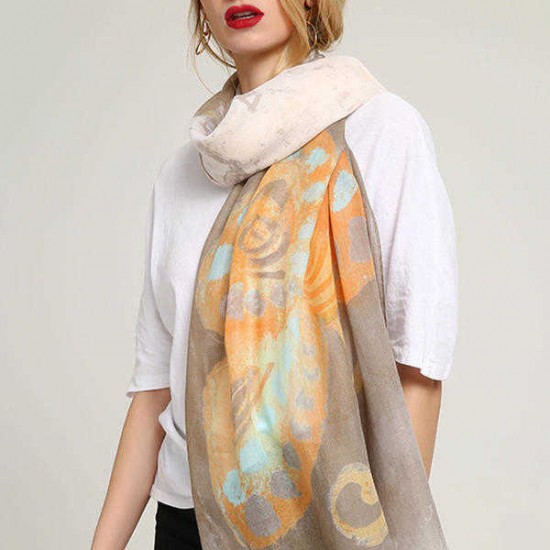 Women Colorful Butterfly Summer Scarf Fashion Printing Cotton Causal Outdoor Beach Shawl