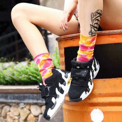 Women Colorful Cotton Long Tube Socks Casual Thick Warm Printing Socks