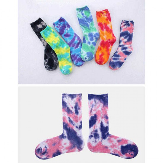 Women Colorful Cotton Long Tube Socks Casual Thick Warm Printing Socks