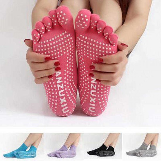 Women Colorful Five Finger Toe Yoga Anti Skid Socks Gym Exercise Fitness Sports Pilates Comfortable