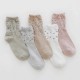 Women Combed Cotton Athletic Socks Indoor Floral Breathable Deodorization Floor Tube Sock