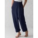 Women Cotton Belted High Waist Casual Wide Leg Harem Pants