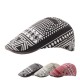 Women Cotton Breathable Outdoor Beret Caps Geometric Patterns Causal Sunscreen Forward Hat