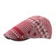 Women Cotton Breathable Outdoor Beret Caps Geometric Patterns Causal Sunscreen Forward Hat