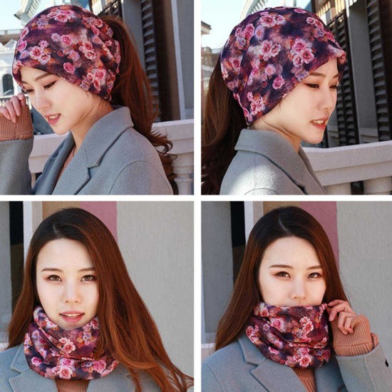 Women Cotton Breathable Thin Casual Beanie Cap Vintage Earmuffs Flexible Bonnet