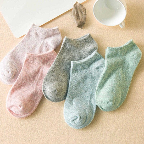 Women Cotton Candy Solid Socks Cute Invisible Boat Socks