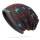 Women Cotton Cat Printing Beanie Hats Casual Outdoor Warm For Both Hats And Scarf Use