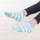 Women Cotton Color Five Toe Socks Wide Stripes Comfortable Toe Socks