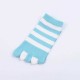 Women Cotton Color Five Toe Socks Wide Stripes Comfortable Toe Socks