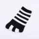 Women Cotton Color Five Toe Socks Wide Stripes Comfortable Toe Socks