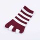 Women Cotton Color Five Toe Socks Wide Stripes Comfortable Toe Socks