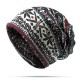 Women Cotton Ethnic Style Beanie Hat Warm Soft Dual Use Collars Scarf and Hat