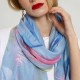 Women Cotton Feather Color Printing Scarf Unique Plus Size Breathable Shawl