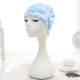 Women Cotton High Elasticity Swimming Cap Oversized Breathable Letter Earmuffs Turban Hat