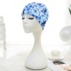 Women Cotton High Elasticity Swimming Cap Oversized Breathable Letter Earmuffs Turban Hat